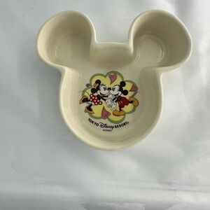 Disney Mickey & Minnie Mouse Ear Shaped Trinket Jewely Dish Plate Bowl Tokyo JP